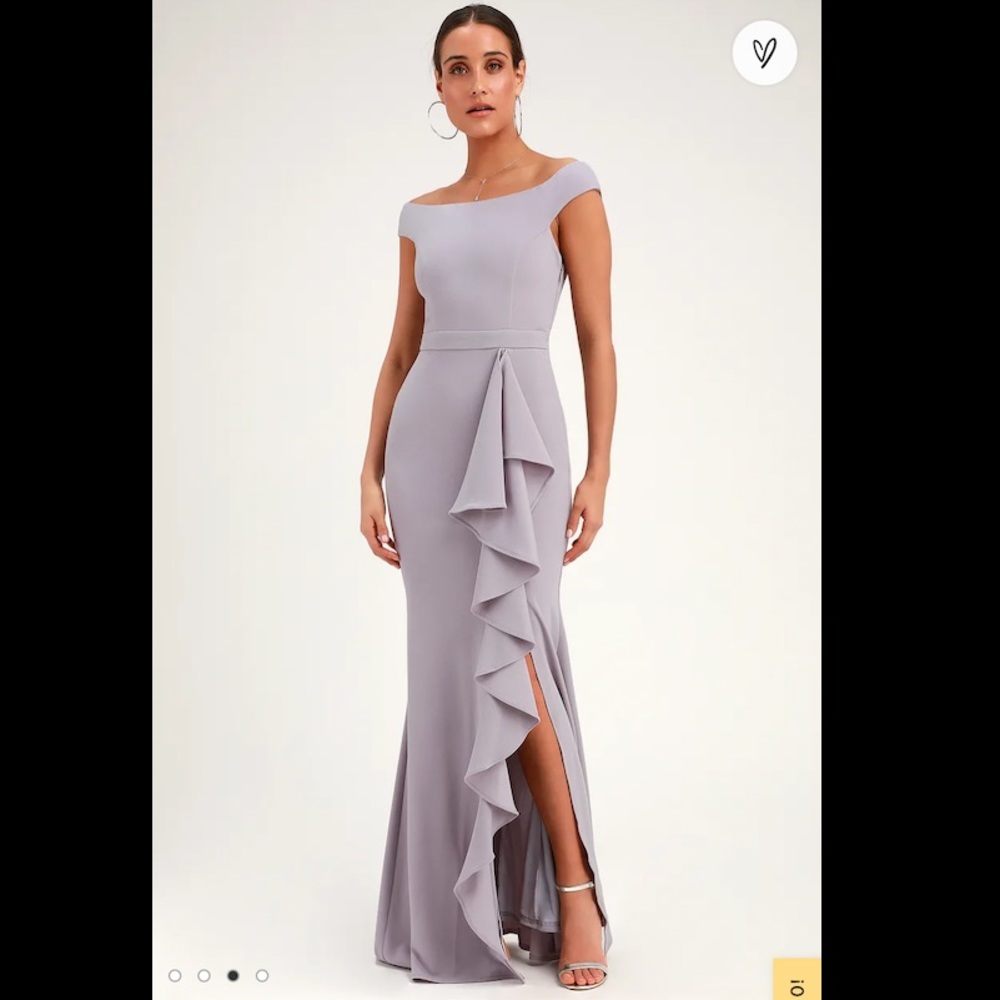 💜Lulus Mila Ruffled Off-the-Shoulder Maxi Dress💜